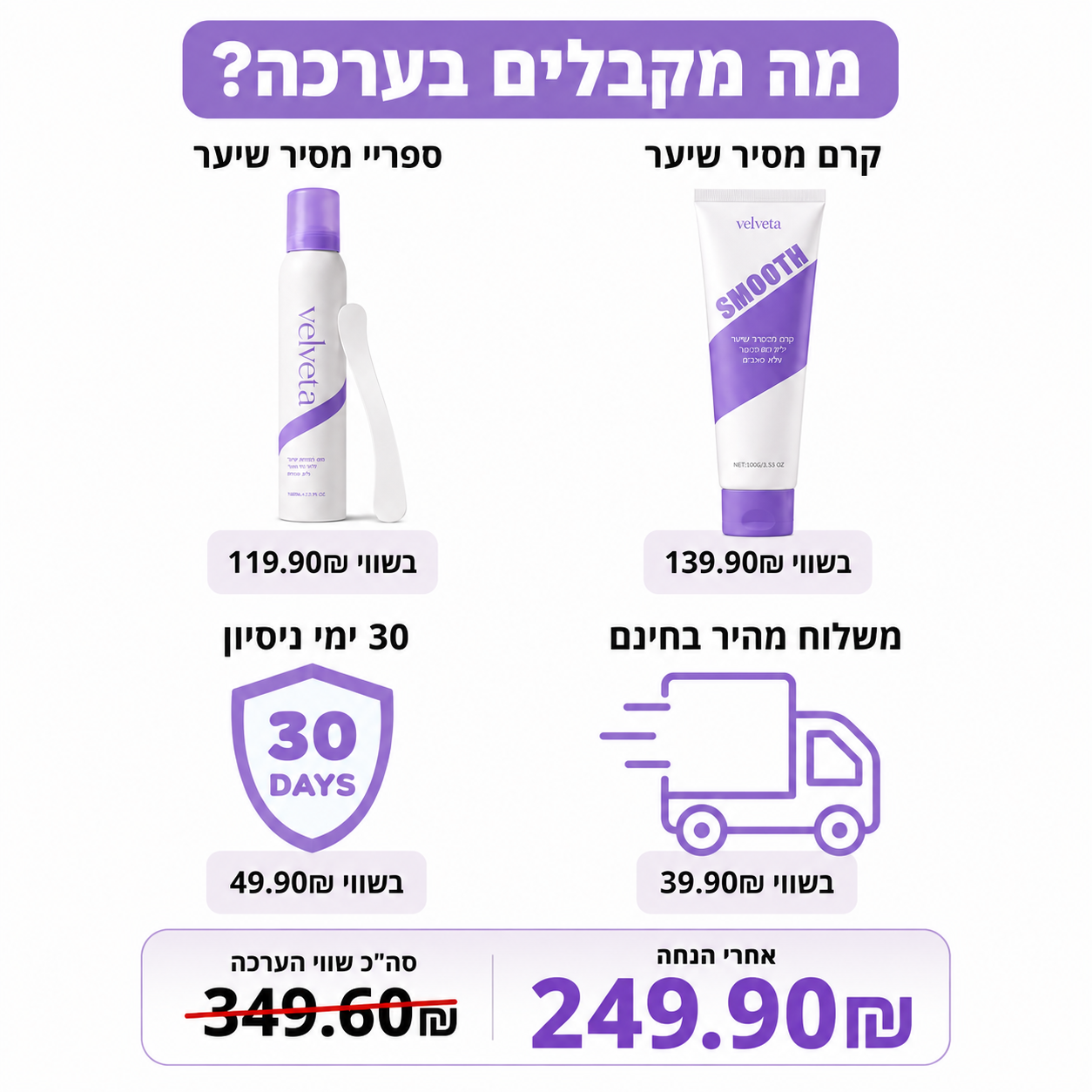 VelvetaSkin™ - סרום להסרת שיער